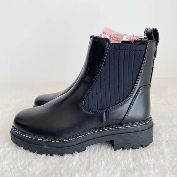 Sam&Libby Women's Skylar Pull-on Bootie, Black Leather, Size 7.5 / 9 - Picture 5 of 9